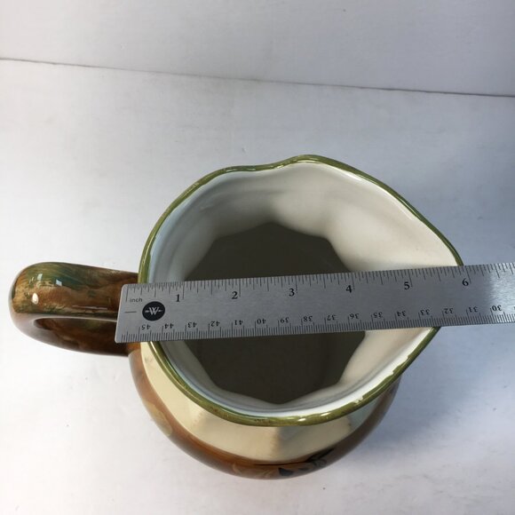 Certified International Ceramic Scalloped Sunflower Pitcher Margaret Le Van - Picture 6 of 7